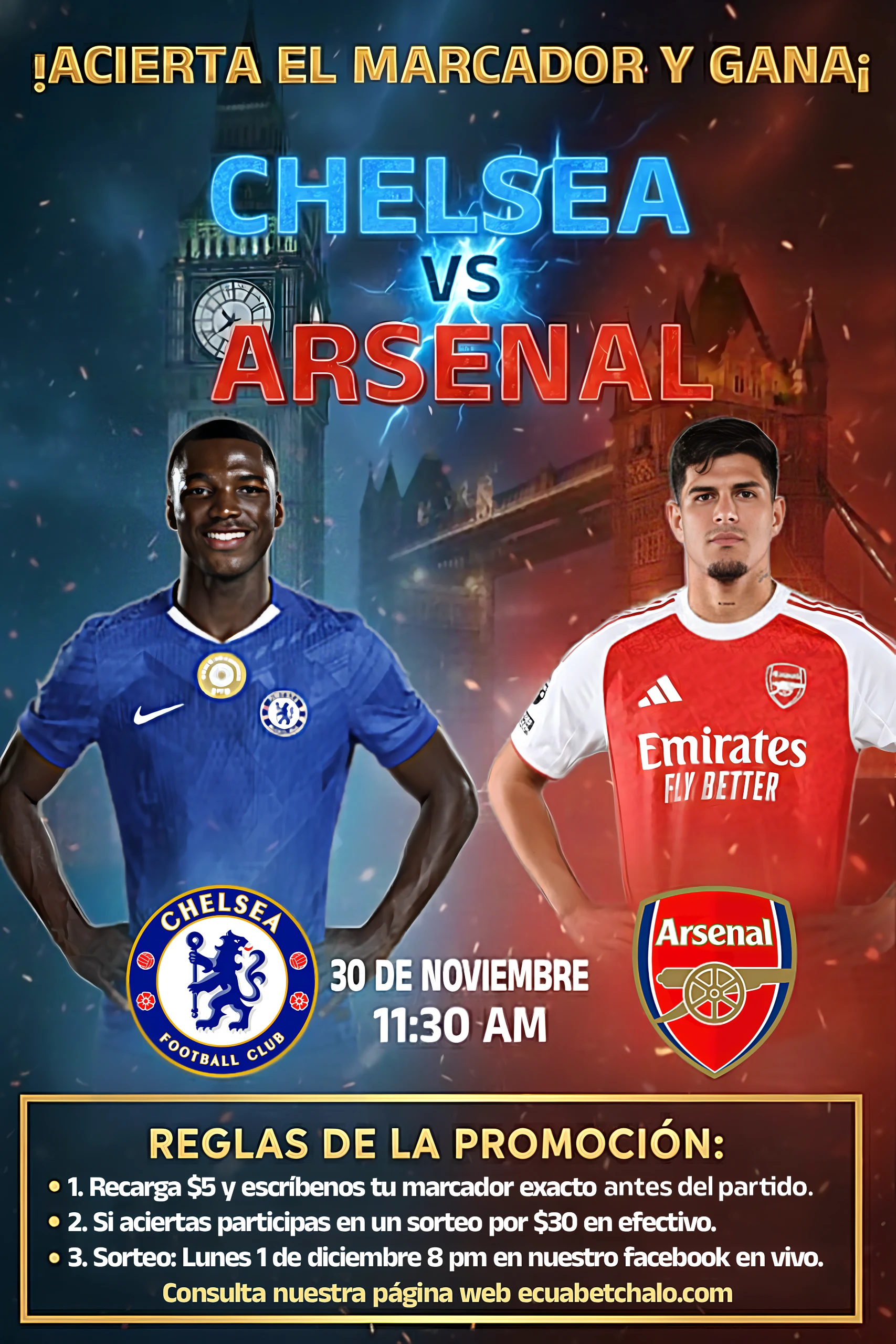 Chelsea vs Arsenal (30 Nov)