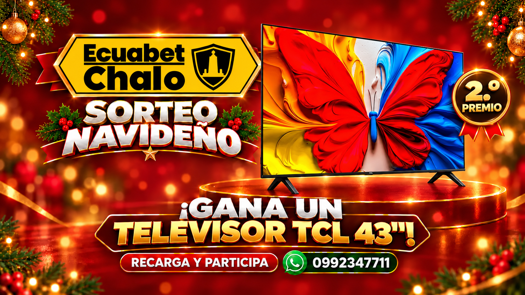 2do premio: televisor 43 pulg TCL